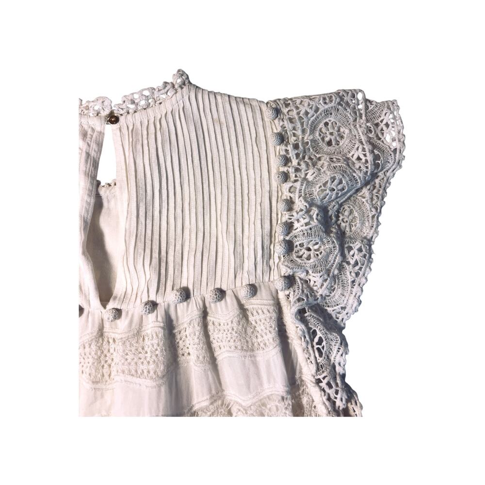 Ulla Johnson Octavia Dress Cowrie Lace Pintuck Mini Dress Size 4 Ivory - Picture 6 of 7